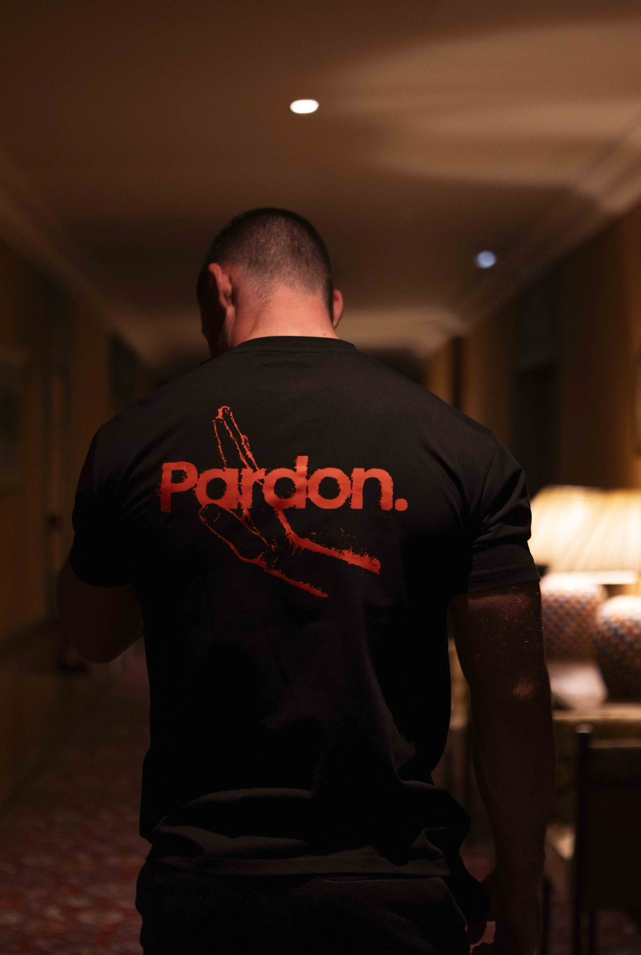 T-shirt Pardon noir
