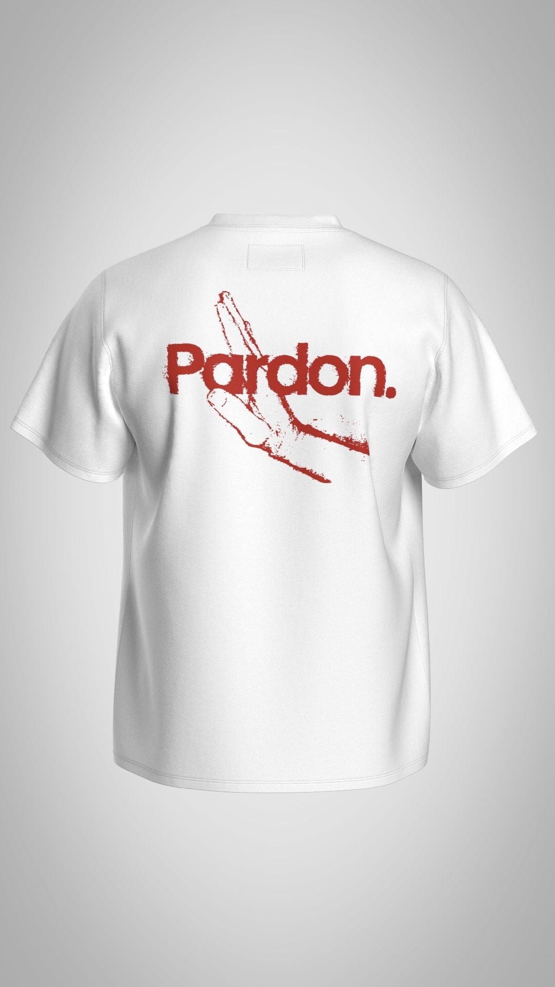 T-shirt Pardon blanc