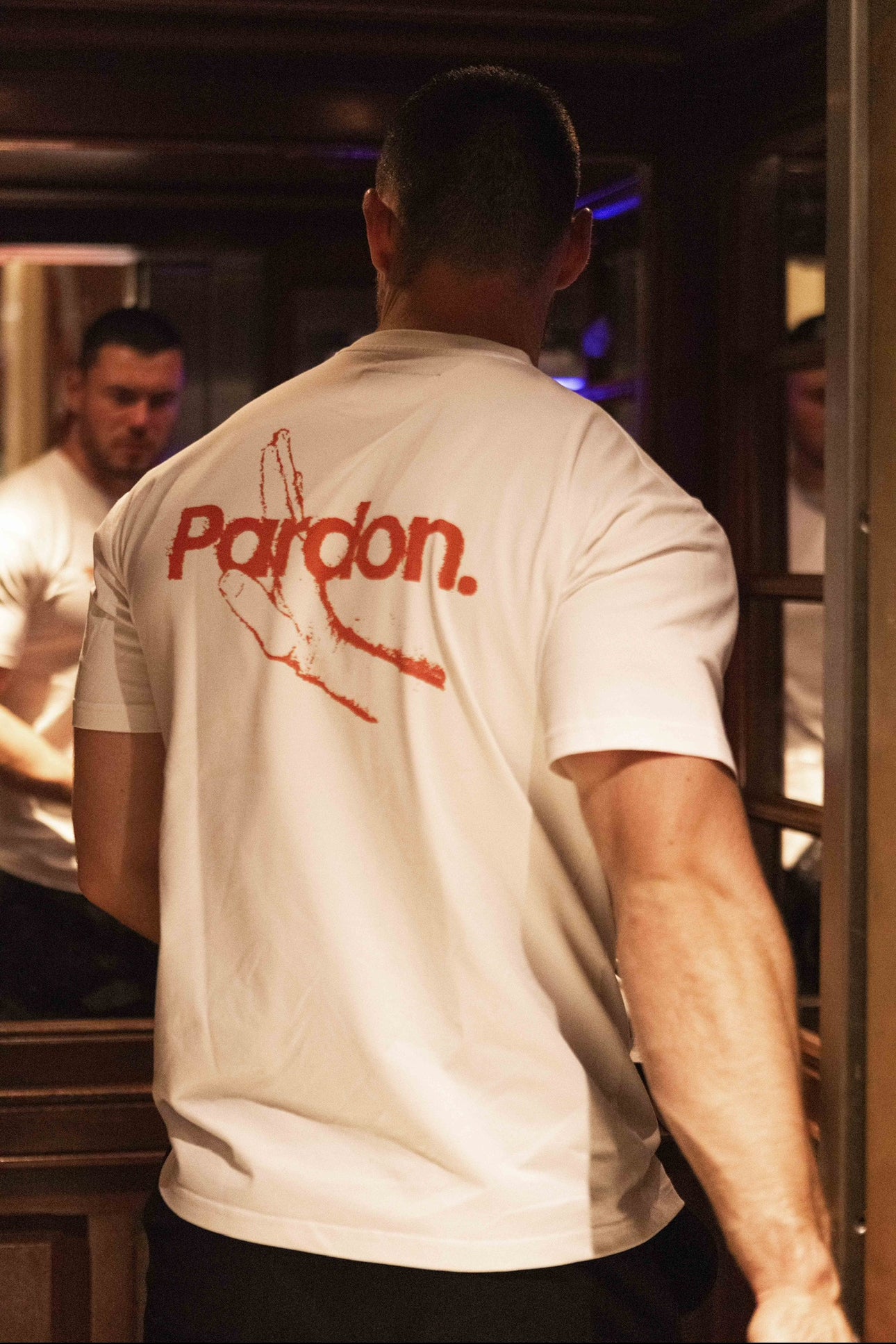 T-shirt Pardon blanc