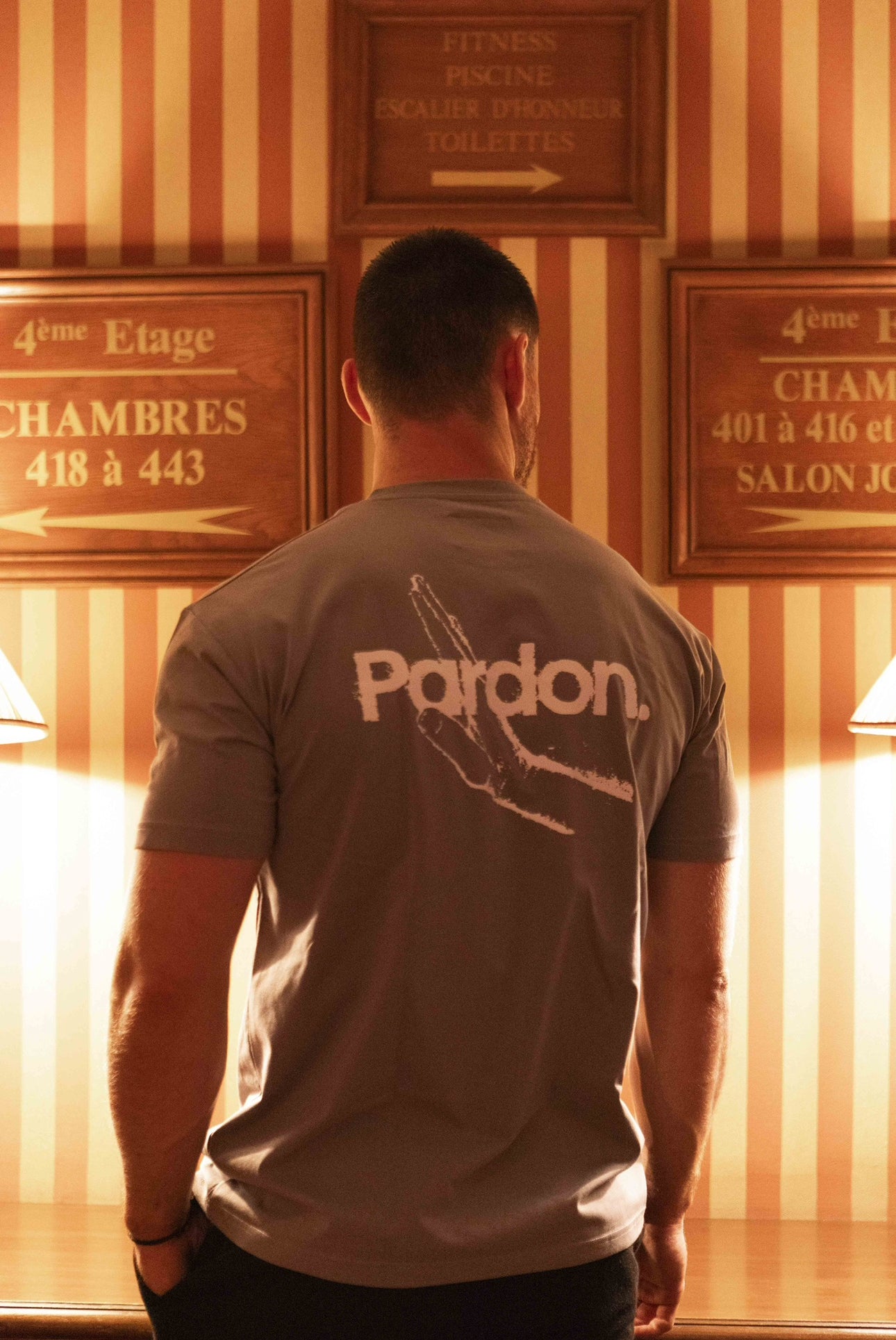 T-shirt Pardon gris