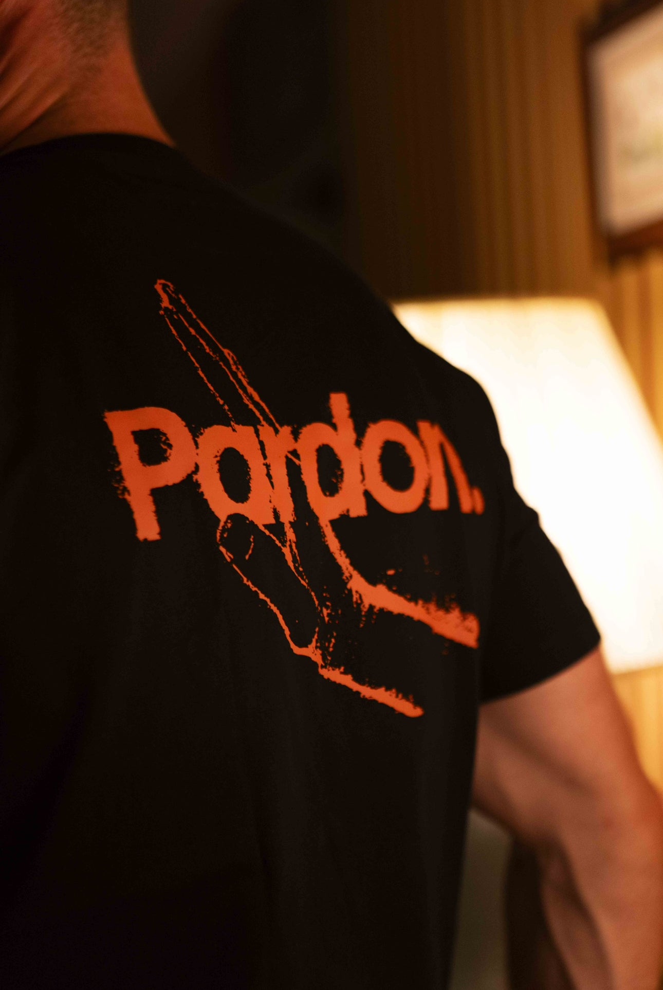 T-shirt Pardon noir